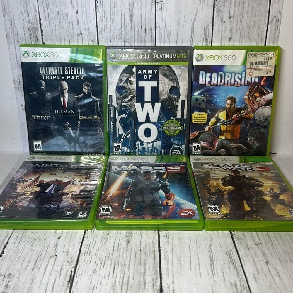 Microsoft Xbox 360 lot of‎ 6 Games Mass Effect 3 NEW Gears of War 3 Deadrising 2